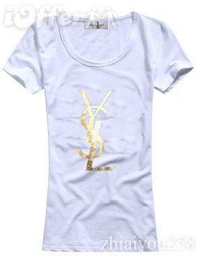 YSL short round collar T woman S-XL-002